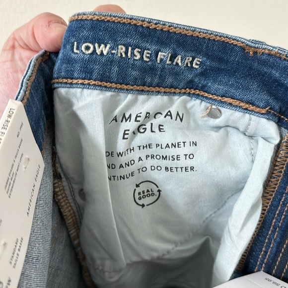 American Eagle Next Level Stretch Medium Wash Low Rise Flare Denim Jean Sz 8 NWT - Picture 10 of 12